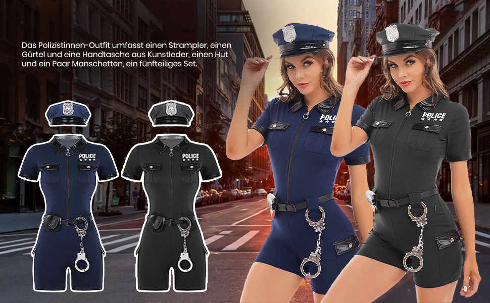 Костюм поліцейського Manyakai для жінок: сексуальний сет з боді, комбінезон, темно-синій, еротична білизна
