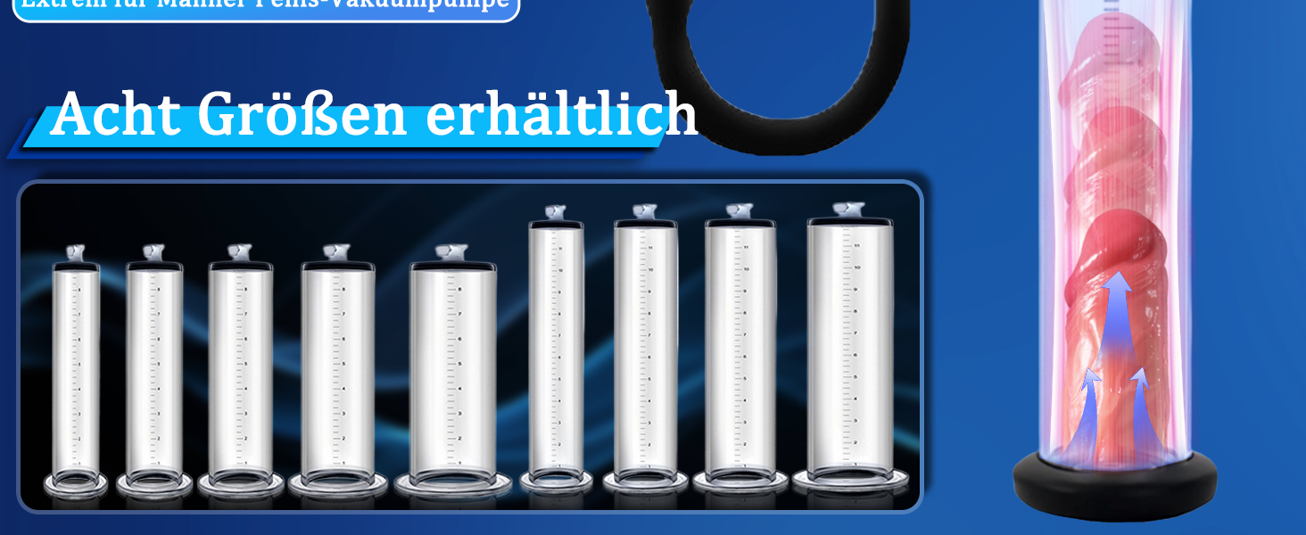 Електрична вакуумна помпа для чоловіків NAIXBTY для збільшення пеніса та покращення ерекції. Різні режими, вакуумна помпа для стимуляції, секс-іграшки. Розміри: 22.9*5.1 см