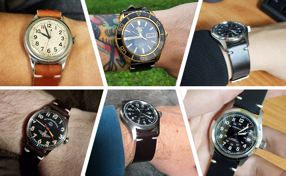 Шкіряний ремінець для годинника Horween Vintage з швидкознімним кріпленням, коричневий, 20 мм