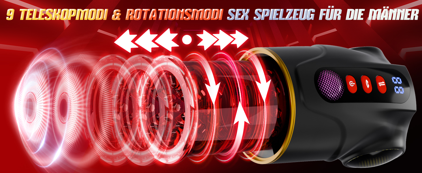 Іграшка для чоловіків 3-в-1 з LCD-дисплеєм: мастурбатор з телескопічною функцією, ротацією та насосом