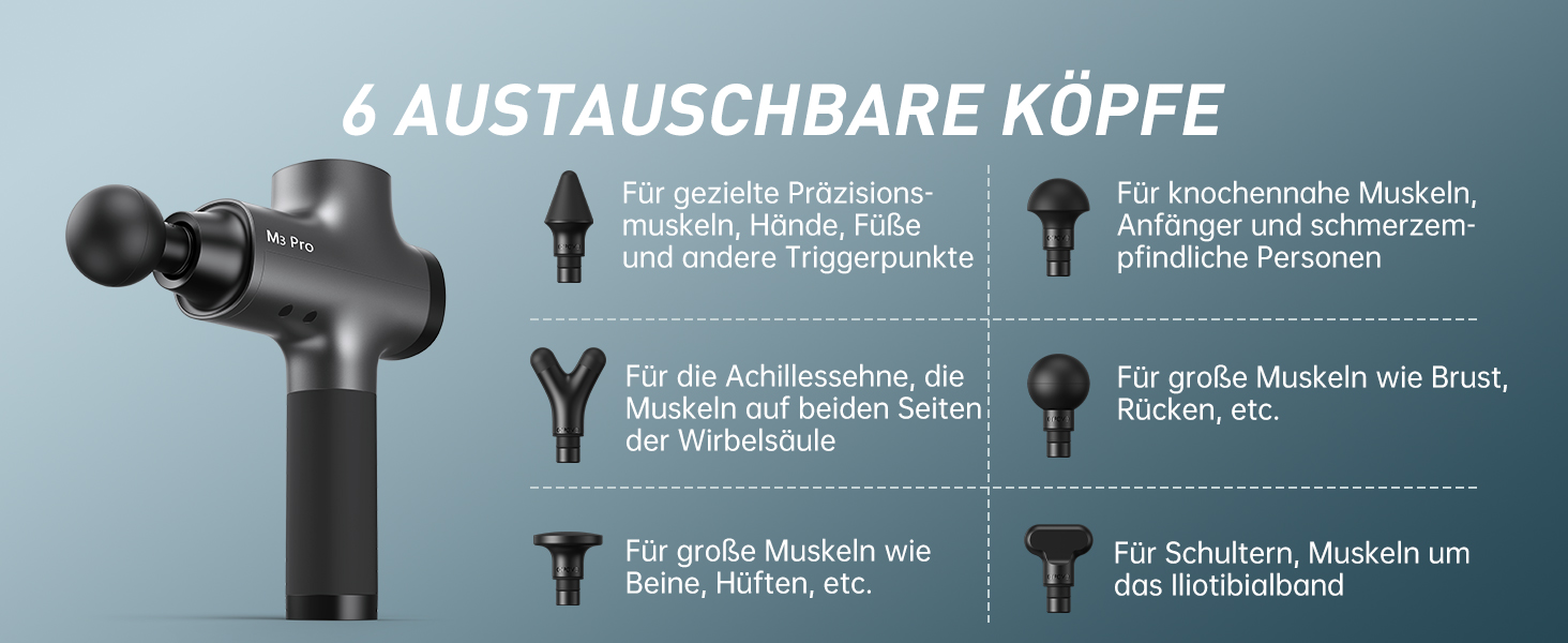 Перкусійний масажер OPOVE M3 Pro 2 Massage Gun з LED-дисплеєм, 2500 об/хв, для зняття м'язового болю, світло-сірий