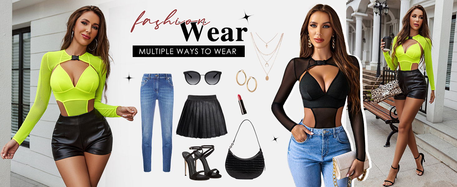 Жіночий костюм Avidlove Rave: сексуальний боді, топ з відкритим животом, чорний, розмір S