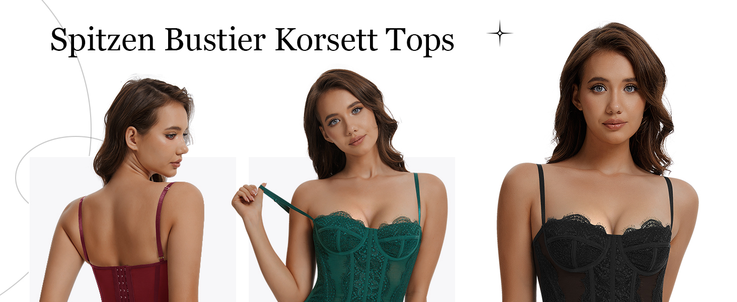 Корсетний топ для жінок з повним бюстом, корсаж на бретелях, сексуальний кроп-топ (чорний, M)