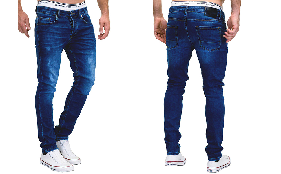 Чоловічі джинси MERISH Slim Fit з ефектом Stretch, дизайнерські денімові штани, чорні, модель 9148-2100 (34W / 32L)