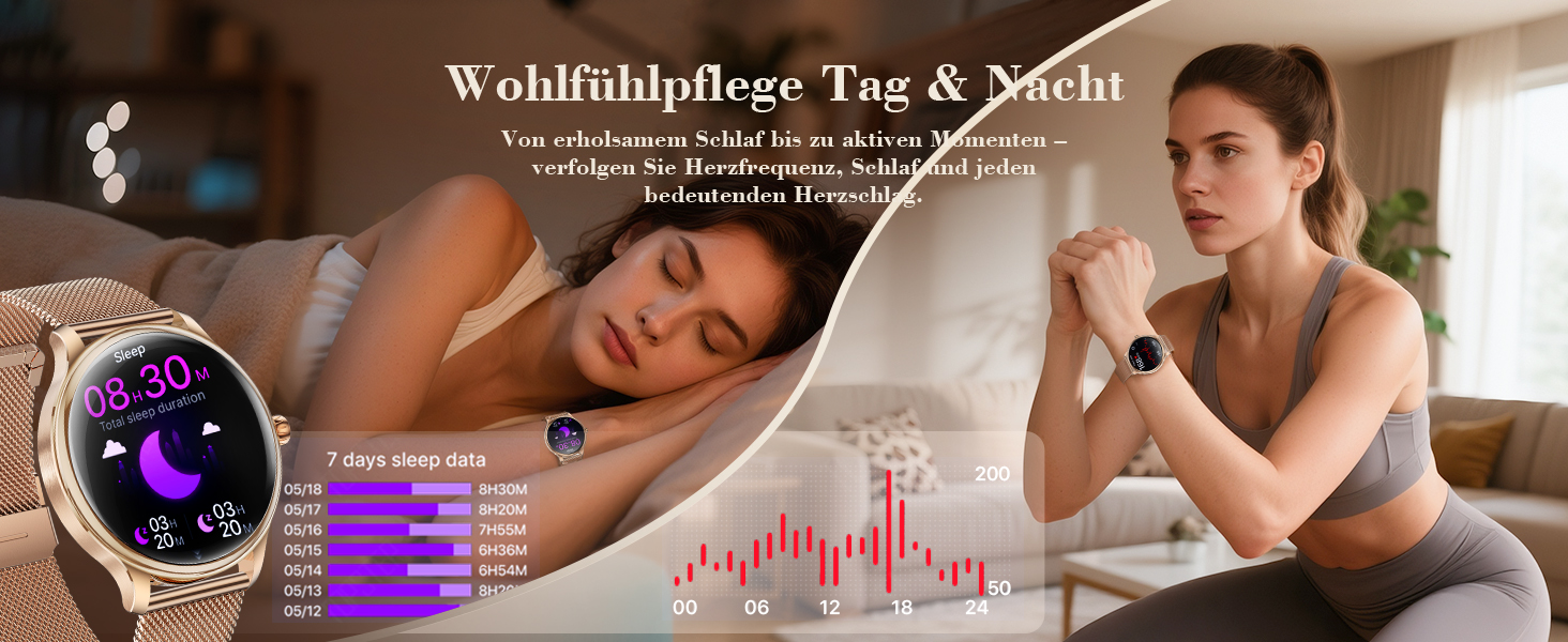 Смарт-годинник WalkerFit для жінок, 1.43