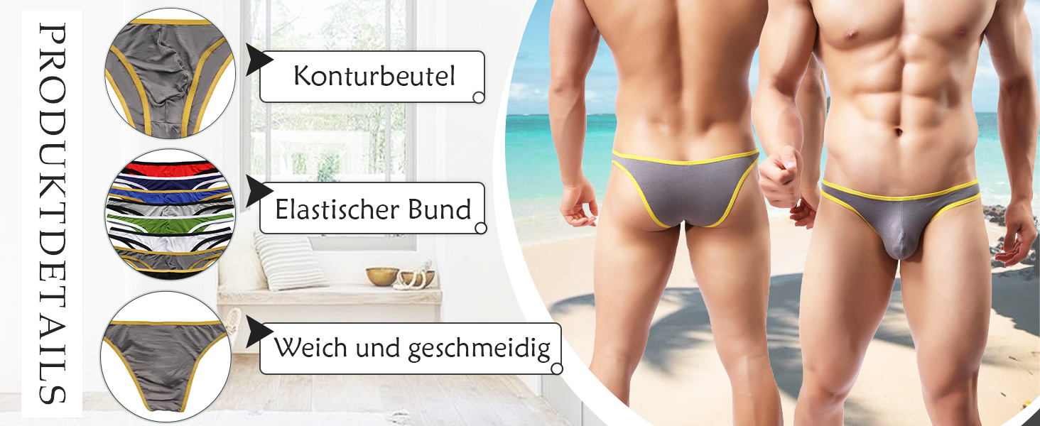 Танга чоловічі QiaTi, 8 шт. - чоловіча білизна, труси, сліпи, боксер