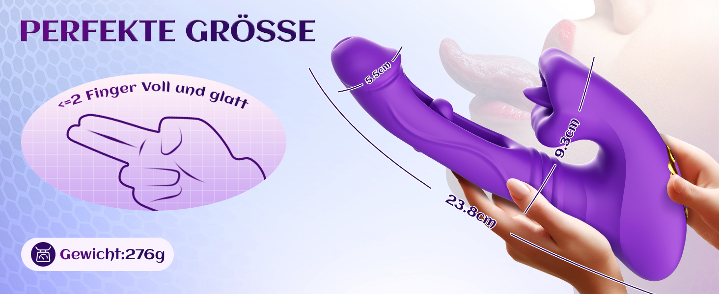 Вібратор для жінок Dildo з 7 режимами вібрації та стимуляції клітора, фіолетовий