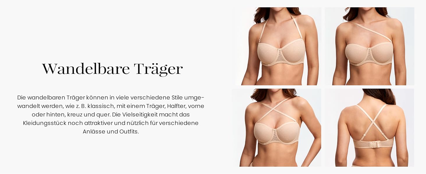 Бюстгальтер без бретелек Dobreve для великих грудей, мереживний, прозорий, білий, 90B