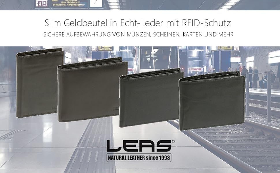 Шкіряний тримач для кредитних карток LEAS Card-Collection з RFID-захистом, чорний