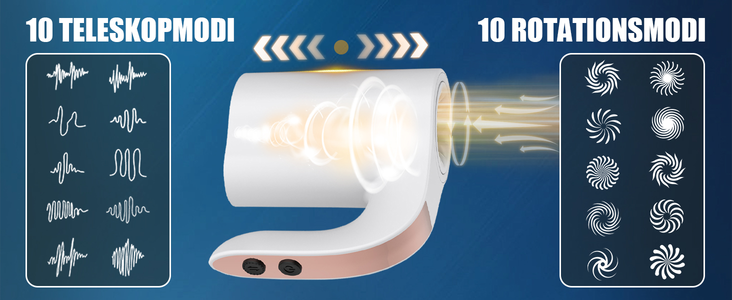 Масажер для чоловіків YCS Lustele - електричний, водонепроникний, з телескопічною конструкцією та 5 режимами обертання