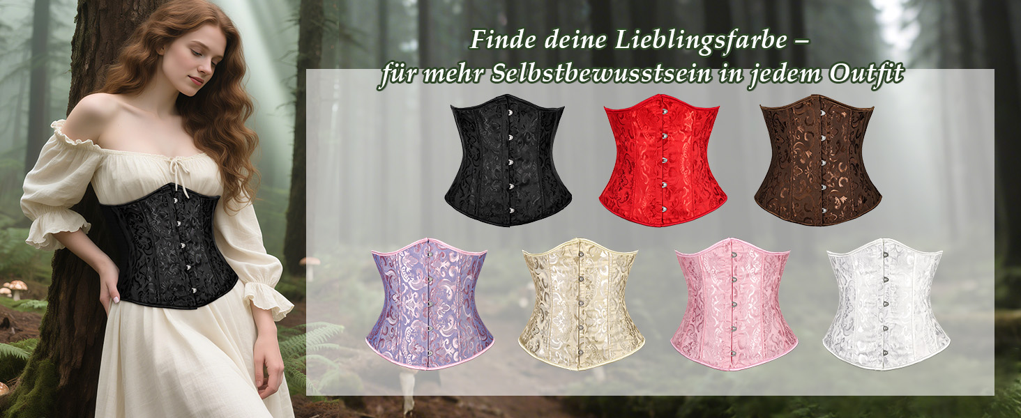 Корсет TRIWORKS для жінок: корсаж, бюстгальтер, сатиновий корсет з шнурівкою, стегновий фіксатор для Хелловіну та карнавалу, XS-XXL, коричневий