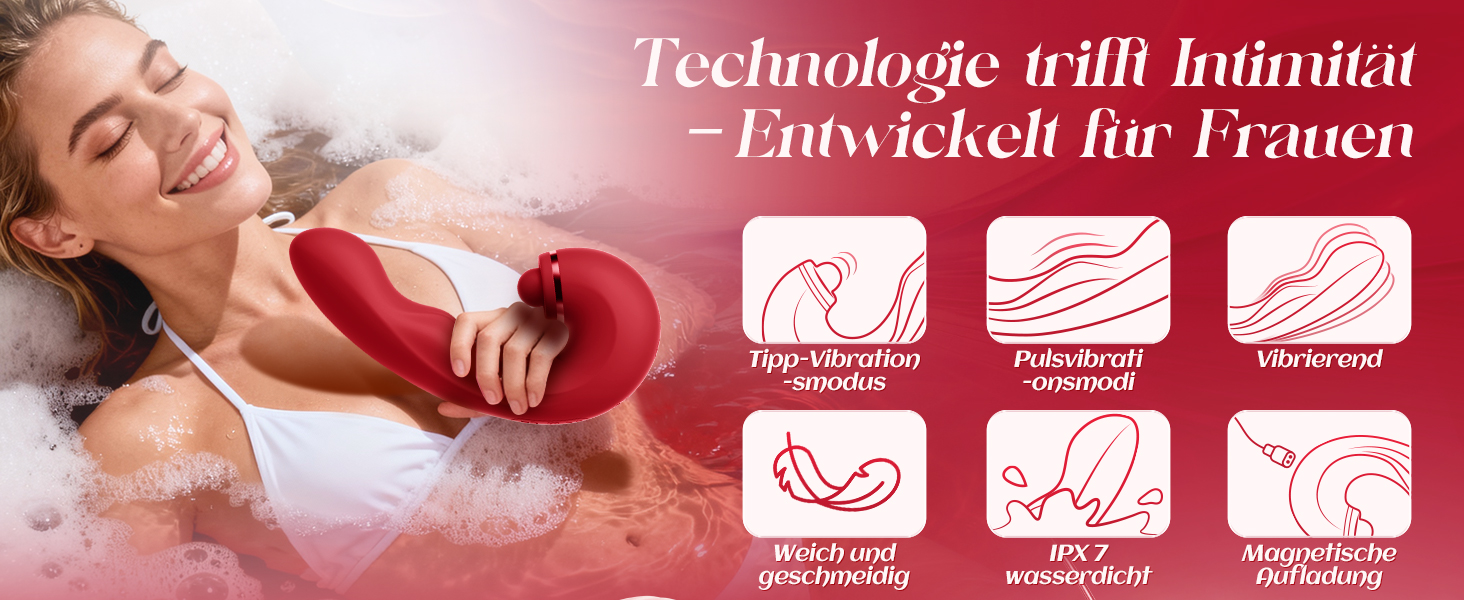 Вібратор для жінок з 5 режимами, масажер клітора та G-точки, сексуальна іграшка для пар, тихий вібратор, червоний