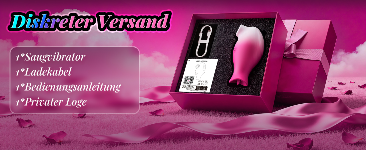 Вібратор Sexspielzeug для жінок 2-в-1: тихий, потужний, з 10 функціями (смоктання, облизування), керування через додаток, стимуляція клітора та сосків, рожевий