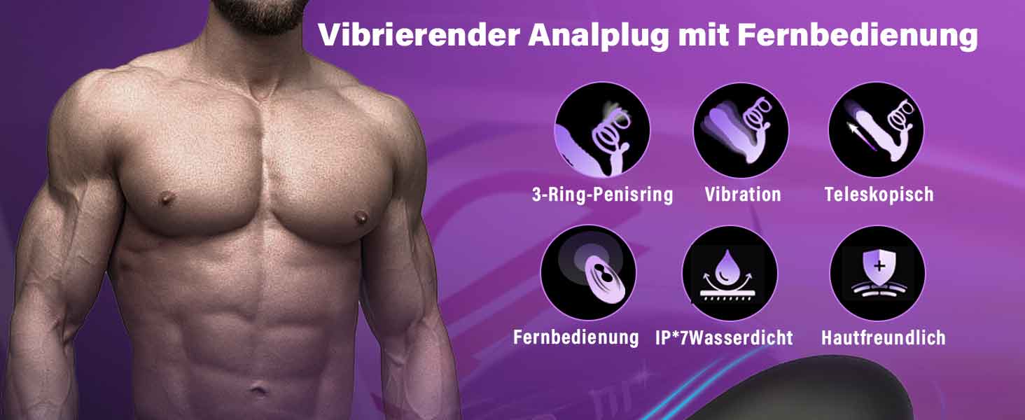 Масажер для простати та пеніса PINTLE з 10 телескопічними режимами та функцією імпульсу. Набір для чоловіків та пар.