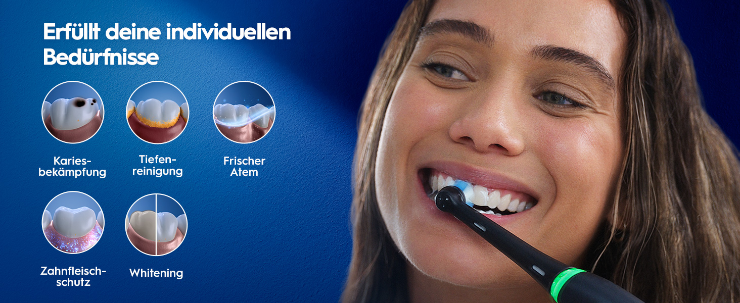 Електрична зубна щітка Oral-B iO Series 5 Matt Black: 5 режимів чищення, насадка та дорожній футляр, чорна
