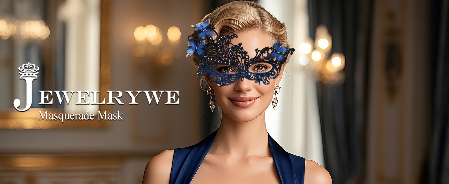 Набір з 3 шт. Венеціанська маска з мереживом та метеликами, оздоблена стразами. Ідеально для карнавалу, Хелловіну, вечірки, маскараду. Стиль 1920-х, вінтаж, для жінок.