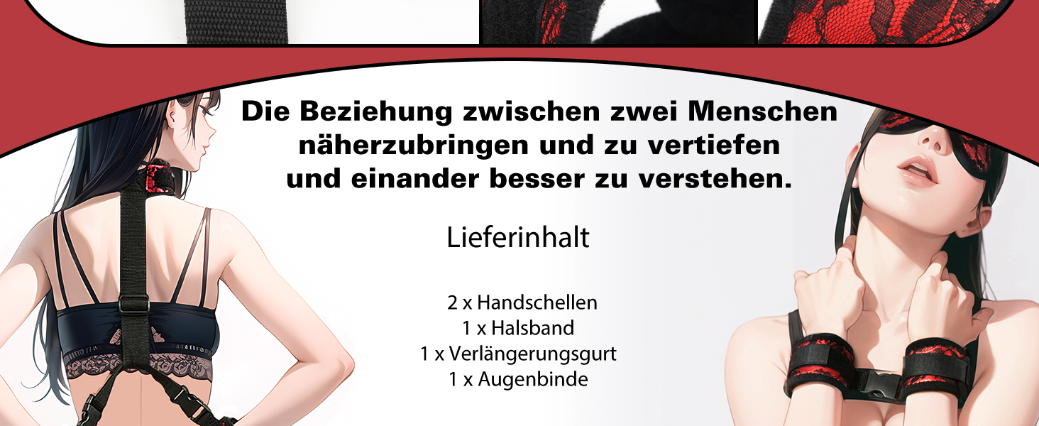 Набір для БДСМ: наручники, пов'язка на очі, стрічки, нашийник, ремінці для зап'ястя. Ідеально для пар, екстремальних ігор та косплею. 5 предметів