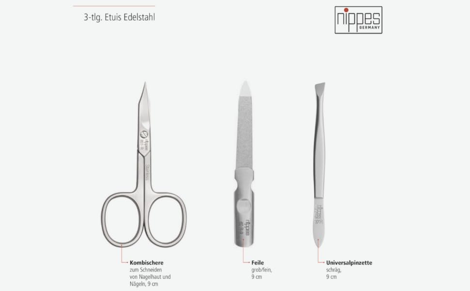 Манікюрний набір nippes Solingen Classic, 7 предметів, нержавіюча сталь, у шкіряному футлярі