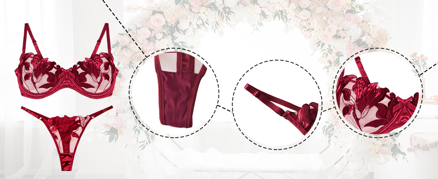 Panegy: Комплект бюстгальтера та трусиків, мереживний, push-up, білий (рожевий, S)