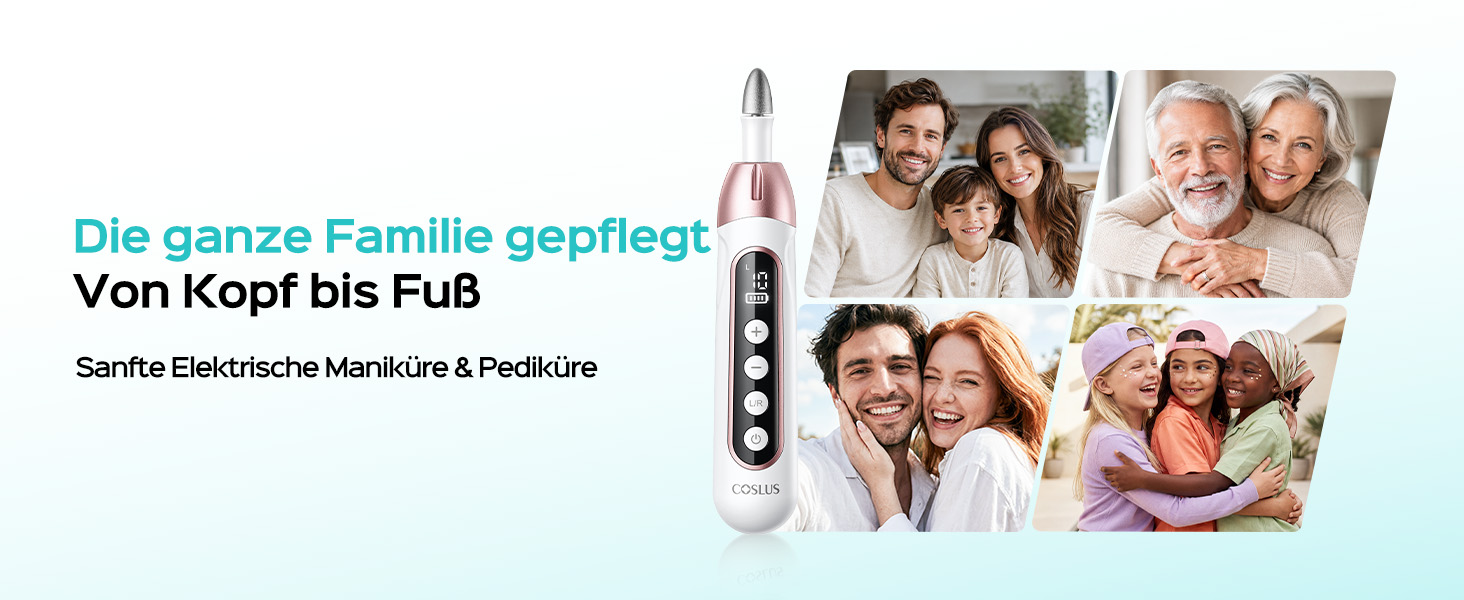 Акумуляторний електричний апарат для манікюру та педикюру COSLUS C60, 45000 об/хв для гель-нігтів (Рожеве золото та Білий)