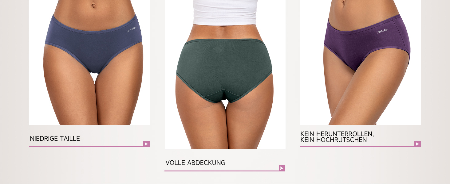 Танстц (TANSTC) жіночі труси-сліпи з бавовни, 6 шт. в упаковці, низька талія, еластичні, дихаючі, XS