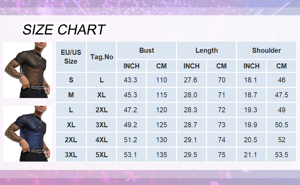 Чоловіча сітчаста сорочка/сітка, блискуче прозоре т-подібне мереживне сорочко з короткими рукавами, клубний стиль, літня мереживна кофта - XS-3XL, чорний S