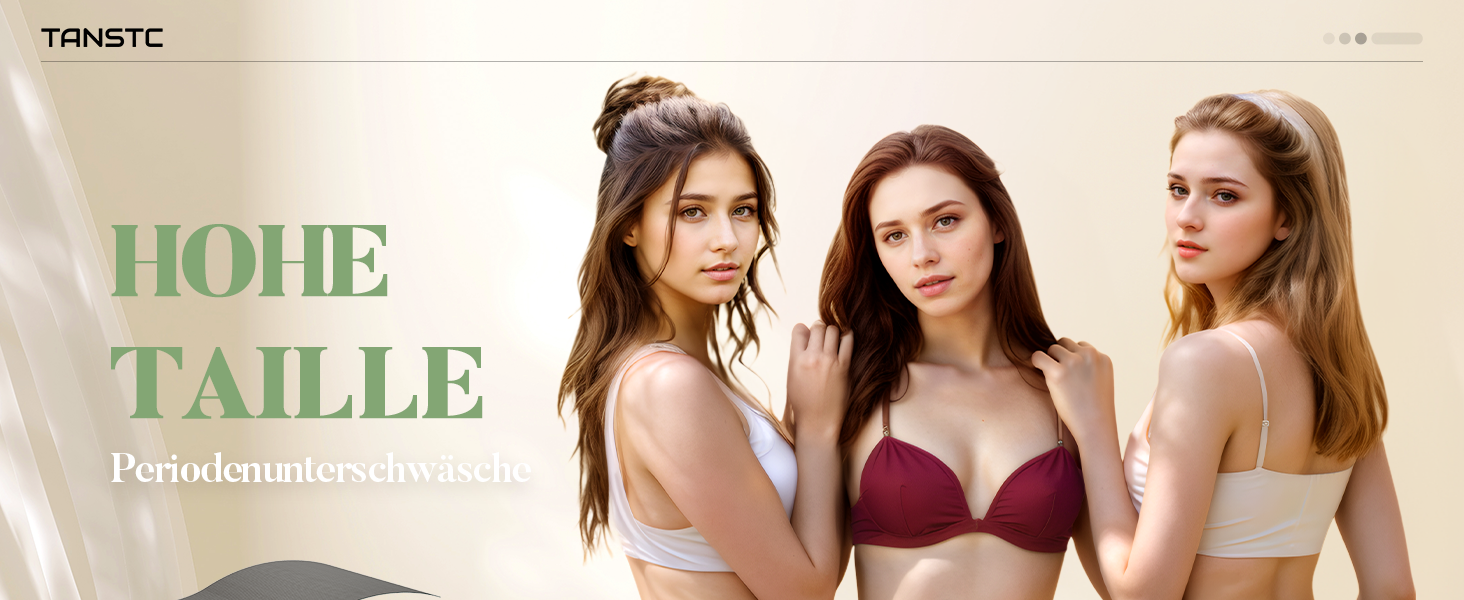 Труси для критичних днів TANSTC з сильною поглинанням, бавовна, для жінок та дівчат, висока талія, 3 шт. (Темно-синій + Чорний + Бордовий, XL)