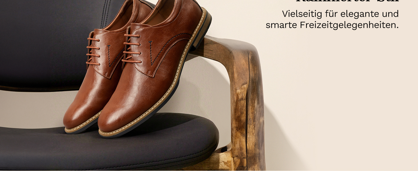 Чоловічі класичні туфлі Bruno Marc: шкіряні бізнес-туфлі Derby Oxfords для весіль та офісу, чорні, розмір 46 EU