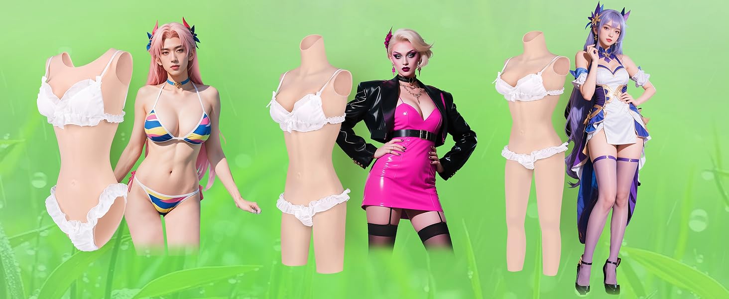 Комбінезон для кросдресерів YEEFAIRY з силікону, з реалістичною формою грудей, S, колір: гель-жовтий