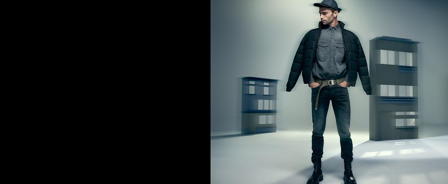 Чоловічі джинси G-Star RAW 3301 Slim Fit — вузькі сині джинси