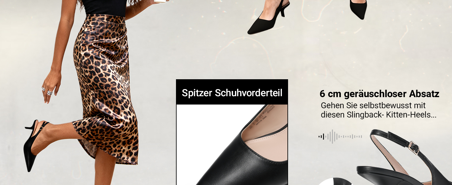 Жіночі туфлі-човники Dream Pairs на низьких підборах (kitten heels) з відкритою п'ятою, чорні, екошкіра, розмір 40 EU