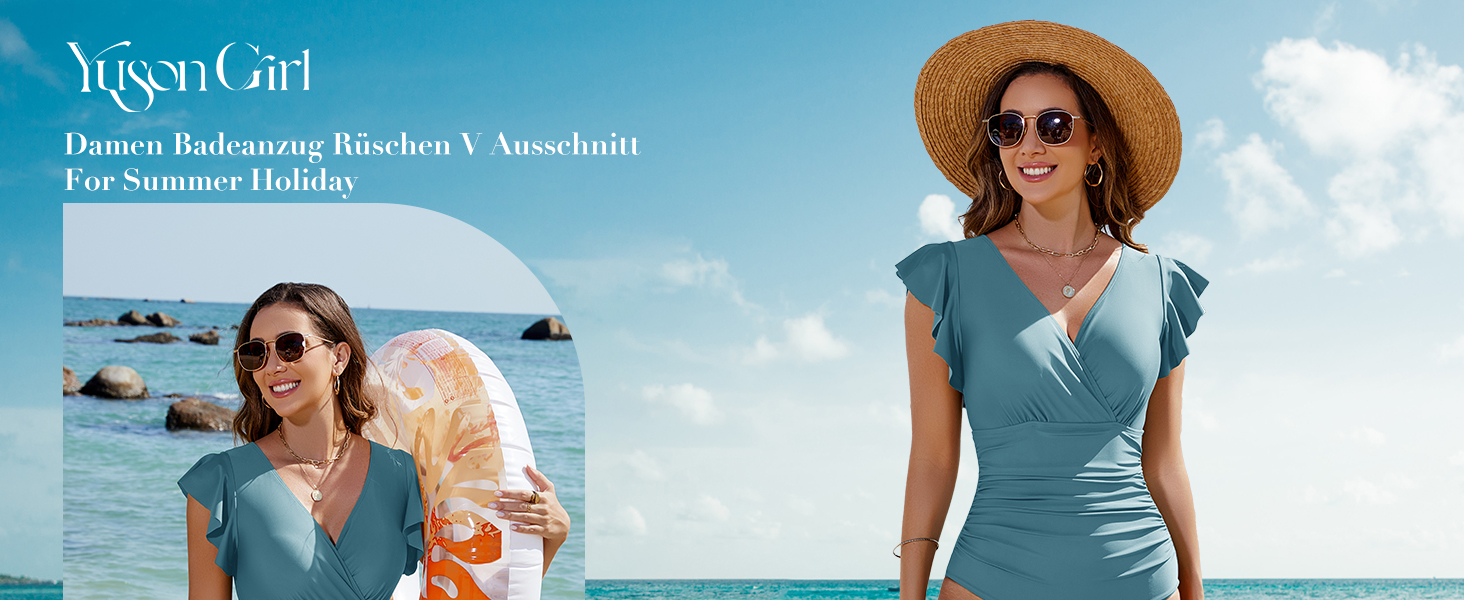 Чоловічий купальник Yuson Girl з рюшами, V-подібний виріз, корегуючий, суцільний, з пуш-ап, монокіні, чорний, XL