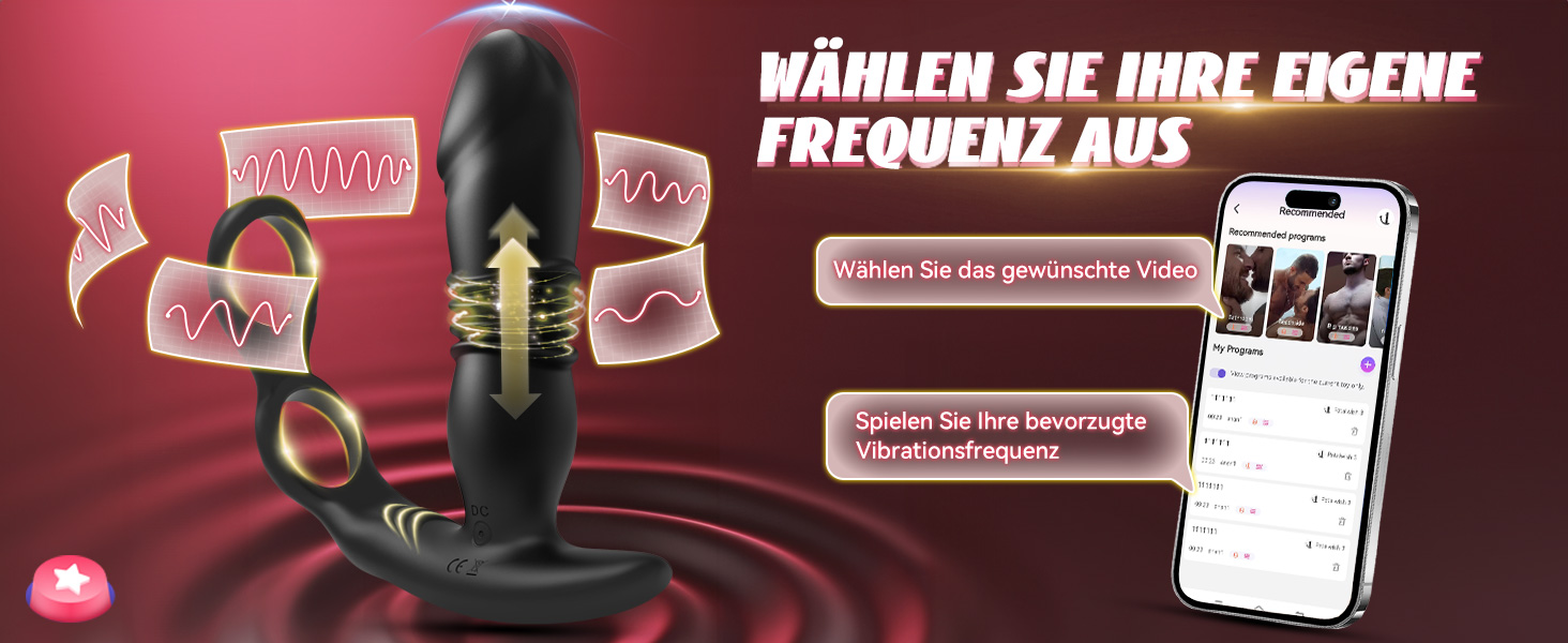 Анальні вібратори Tagrend для чоловіків: великий анальний плагін з 3 режимами вібрації, кільце для статевого члена. Чорний колір.