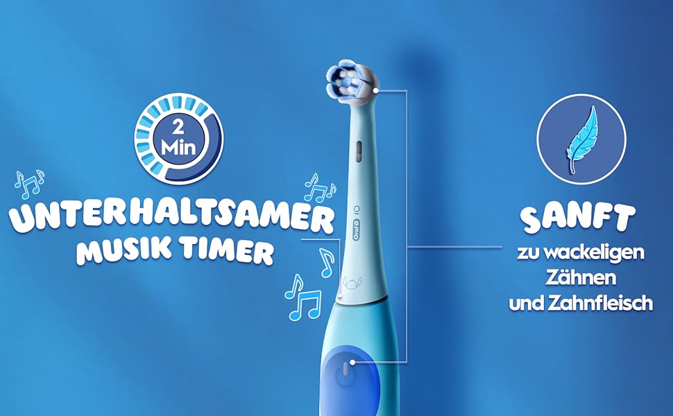 Електрична зубна щітка для дітей Oral-B iO Series 2 Stitch Blue, 3 режими чищення, рожева, з дорожнім футляром та 1 насадкою