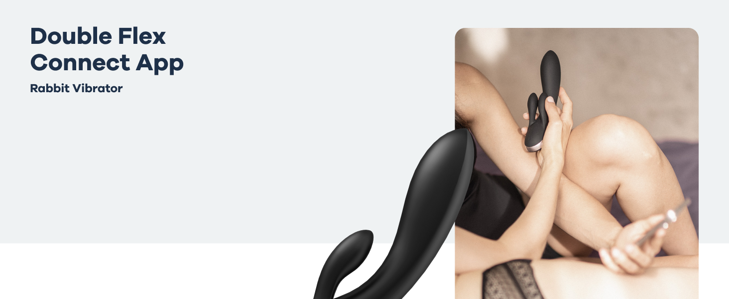 Satisfyer Double Flex Connect: вібратор-зайчик з Bluetooth-керуванням | Для жінок | Водостійкий (IPX7) | Силікон преміум-якість | Інтимні іграшки | Перезаряджається