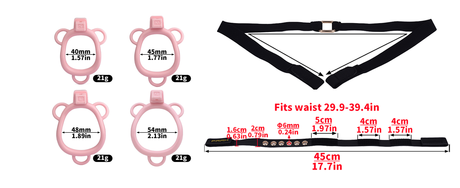 Кафес для пениса Jomyu з 4 кільцями для пениса, ремінь для пениса, SM-кафес, сліпучий одяг, сексуальна іграшка (колір м'яса)