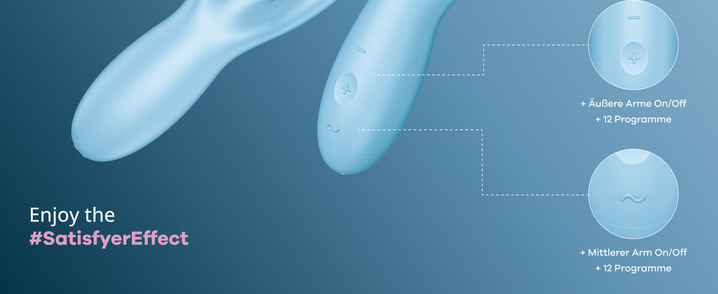 Вібратор Satisfyer Threesome 4 для жінок: стимуляція клітора та статевих губ, 3 мотори, водонепроникний (IPX7), Bluetooth-керування