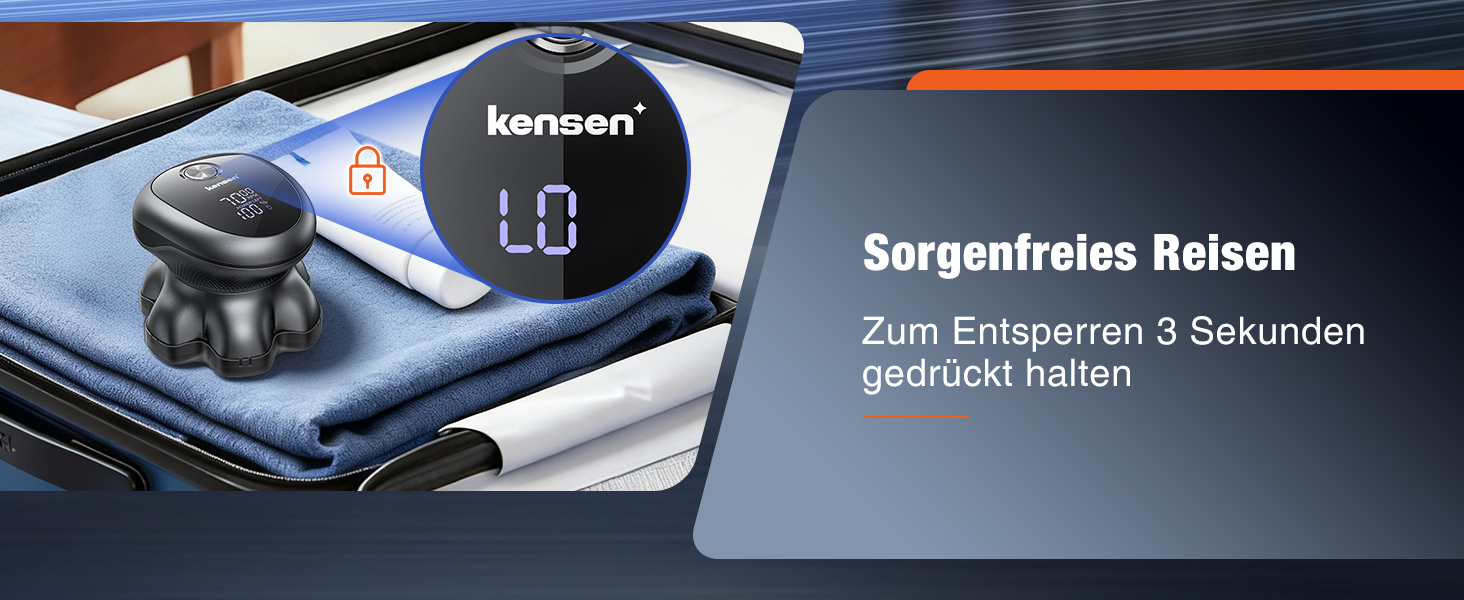 Електричний тример-голениця для голови та обличчя Kensen 7D Bold Shaver, водонепроникна машинка для гоління чоловіча, USB Type-C, синя