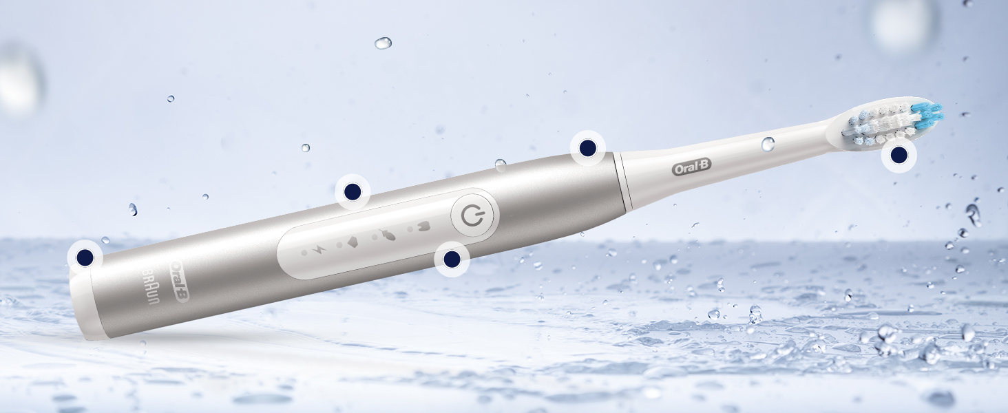 Електрична звукова зубна щітка Oral-B Pulsonic Slim Luxe 4000, 3 режими чищення для здоров'я ясен, колір платина