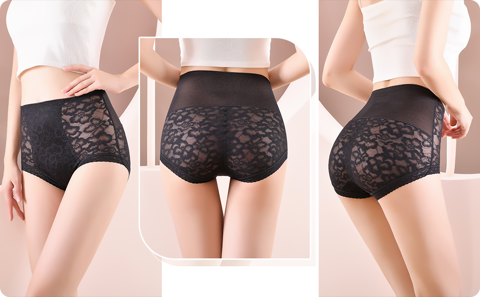 Шикарні жіночі труси-сліпи з високою талією, корсетний ефект, 3 шт. у наборі, BLKDOTS