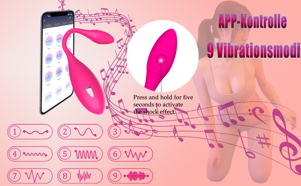 TOUNID Kugelvibrator: вібро-яйце з 9 режимами, керування через додаток, електричний стимулятор G-точки, аналплаг, для чоловіків та жінок