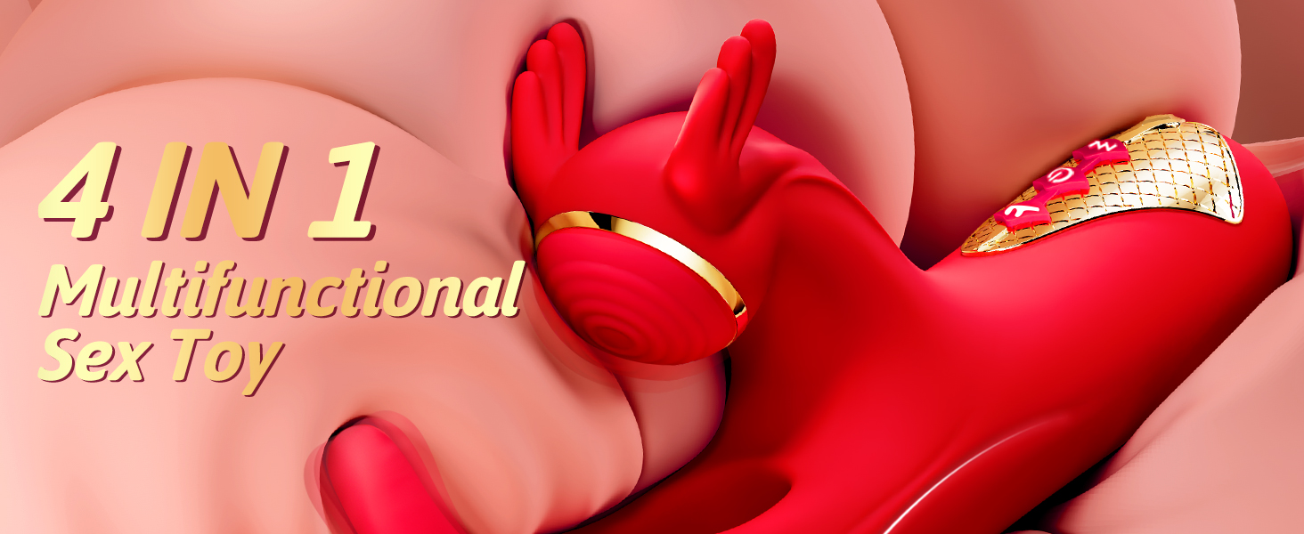 Вібратор для жінок Guspiun 4-в-1 з 7 режимів лизання та 10 вібрацій, стимулятор G-точки, кролик, для пар