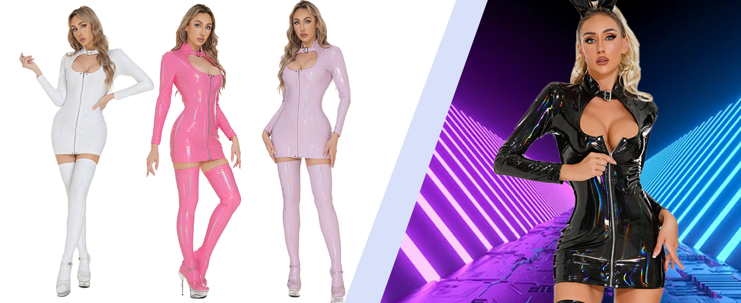 Сукня-корсет з лакованої шкіри для жінок AIEOE, Sexy Party Clubwear, Cosplay костюм, S-3XL, фіолетовий