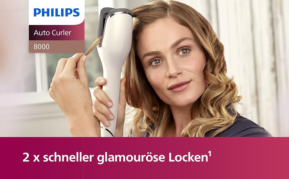 Автоматичний стайлер для завивки волосся Philips 8000 Series з технологією MoistureProtect, 27 варіантів укладання, білий, BHB878/00