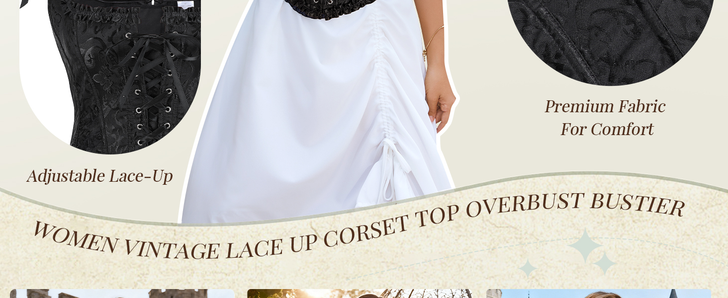 Корсетний топ LEACOOLKEY Renaissance з квітковим принтом, чорний, для костюмів на Хелловін