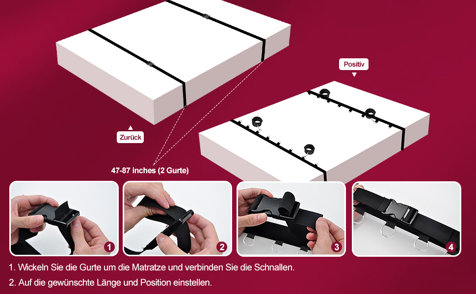 Набір для БДСМ Bett Fesseln: Фетіш-іграшки для пар з наручниками, кайданами, пов'язкою на очі та клямками. Стабільний набір для сексуальних ігор
