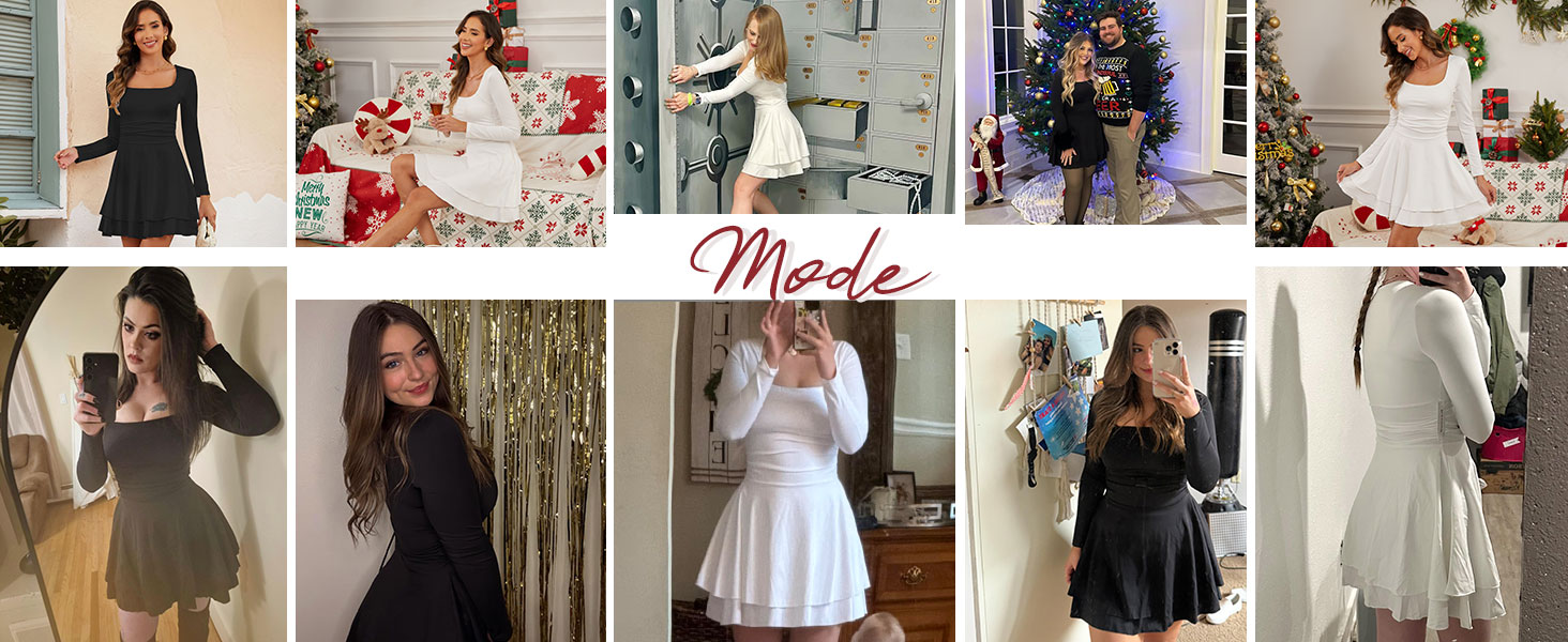 Біле міні-плаття з довгим рукавом, облягаюче, з рюшами, квадратний виріз, для вечірок та клубів