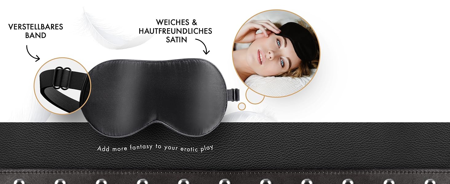 Пета для БДСМ-ігор Liebesfreunde® – Флогер, жорсткий та м'який, з маскою для очей