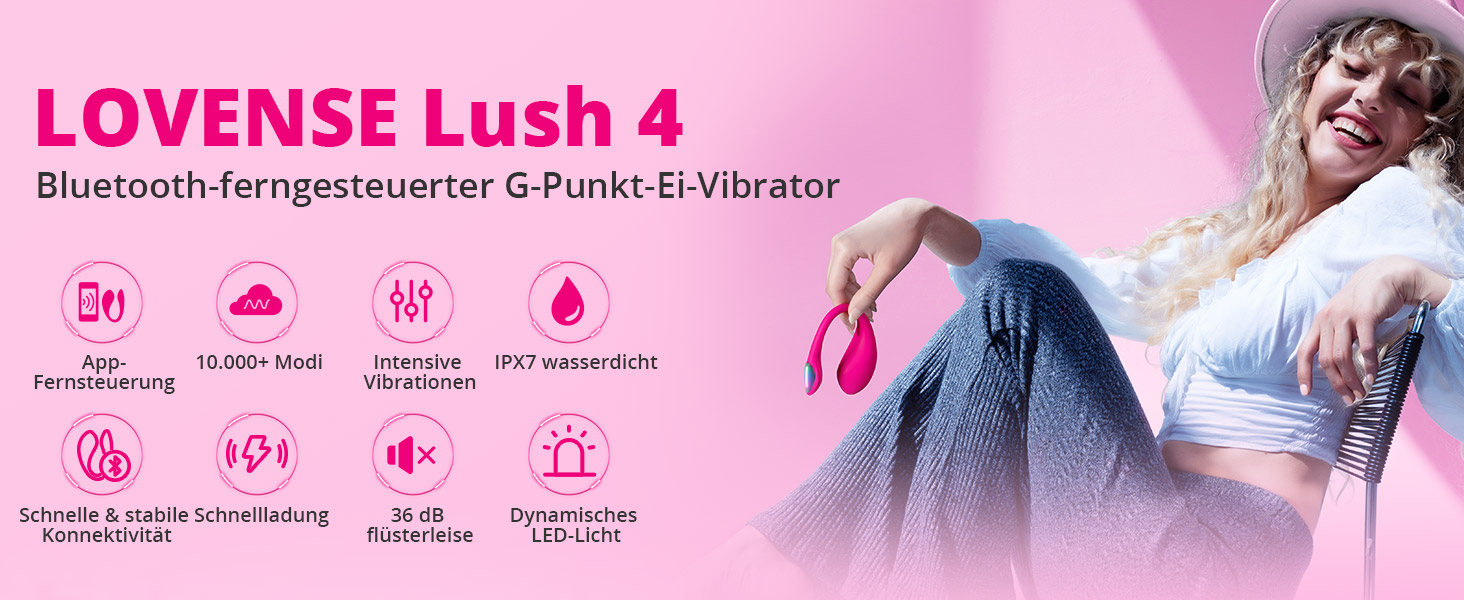 LOVENSE Lush 4.0 - вібратор G-Spot з LED-підсвіткою та пультом дистанційного керування - іграшка для дорослих для жінок та пар