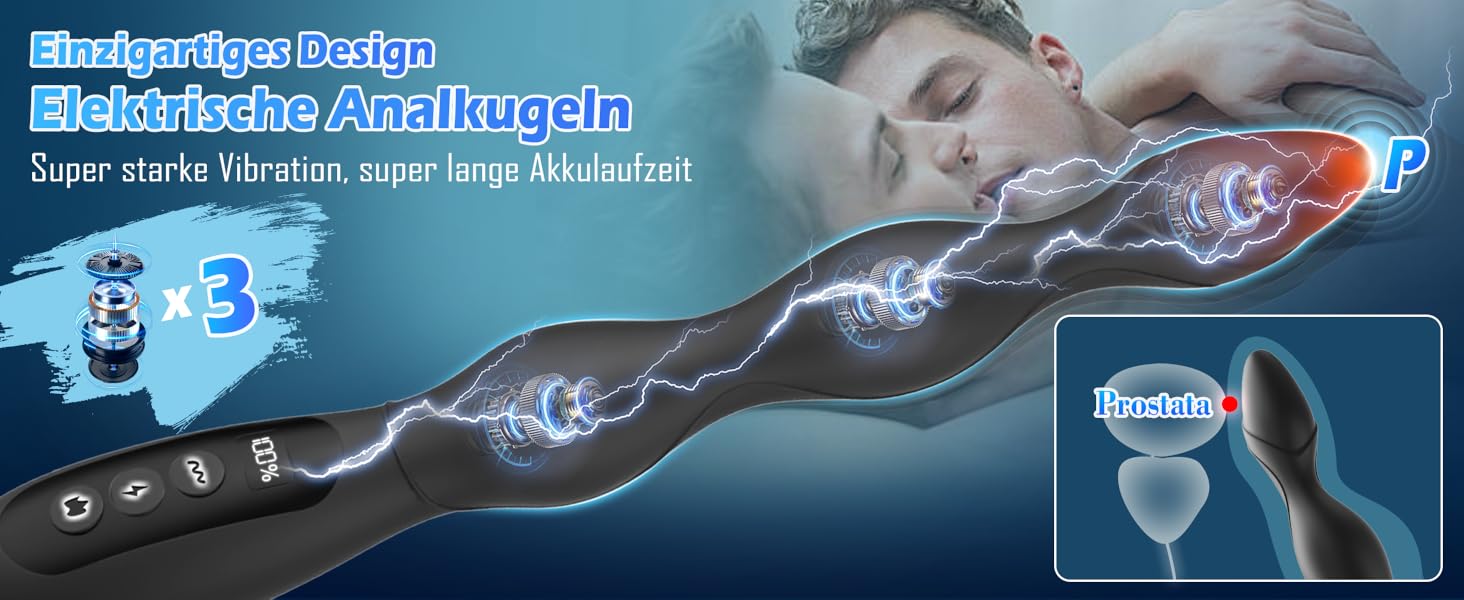 Анальні вібратори для чоловіків з електрошоком та стимуляцією простати, 10 режимів вібрації, 3 режими нагріву. Анальний плагін для чоловіків та жінок. Іграшки для дорослих, анальні плагіни для пар.